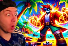 Combat contre un boss de la Sea 1 avec le Fruit du Magma dans Blox Fruits