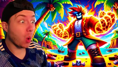 Combat contre un boss de la Sea 1 avec le Fruit du Magma dans Blox Fruits